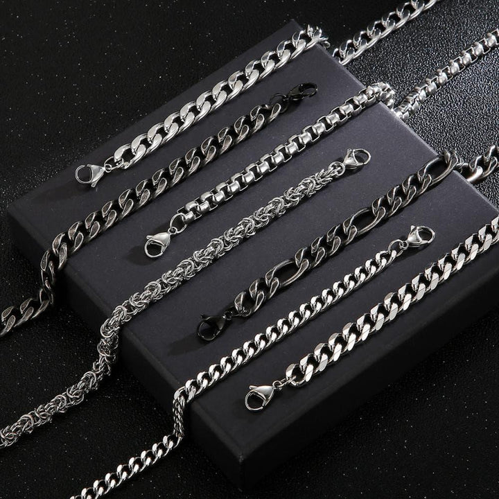 Kalen O-shaped Chain Link Wholesale Simple Retro Style Men's Stainless Steel Delicate Necklace Jewelry.