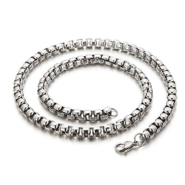 Kalen O-shaped Chain Link Wholesale Simple Retro Style Men's Stainless Steel Delicate Necklace Jewelry.