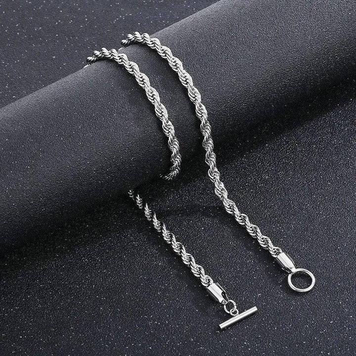 6/7MM Twisted Rope Chain Necklace With OT Clasp - kalen