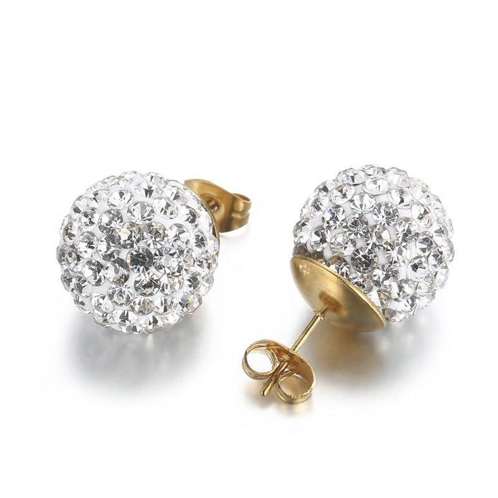 6/8/10/12/14mm Clay Zircon Ball Stub Earrings - kalen