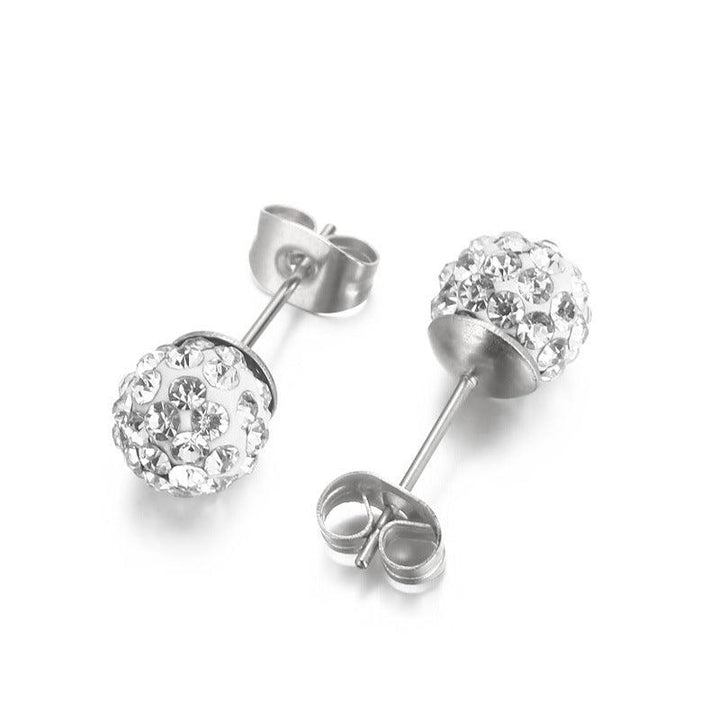 6/8/10/12/14mm Clay Zircon Ball Stub Earrings - kalen