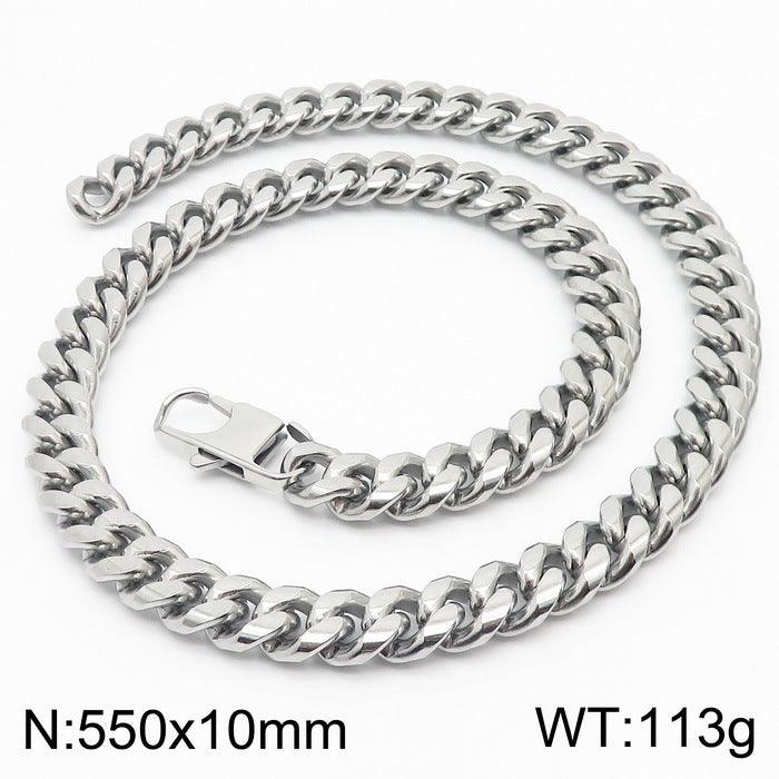 6/8/10mm Polished Miami Cuban Link Chain Necklace With Lobster Clap - kalen