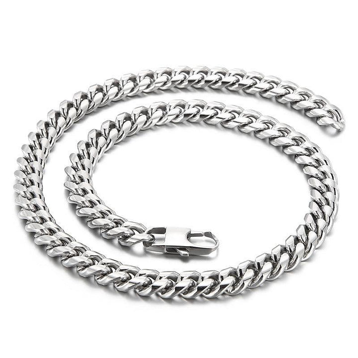 6/8/10mm Polished Miami Cuban Link Chain Necklace With Lobster Clap - kalen