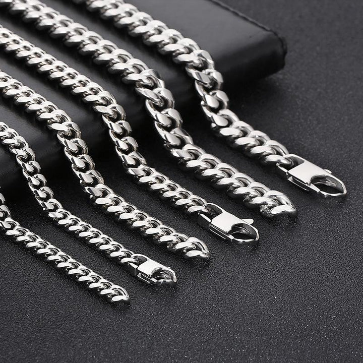 6/8/10mm Stainless Steel Cuban Link Chain Necklace - kalen