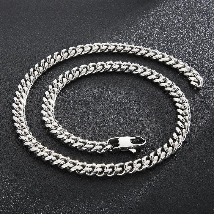 6/8/10mm Stainless Steel Cuban Link Chain Necklace - kalen