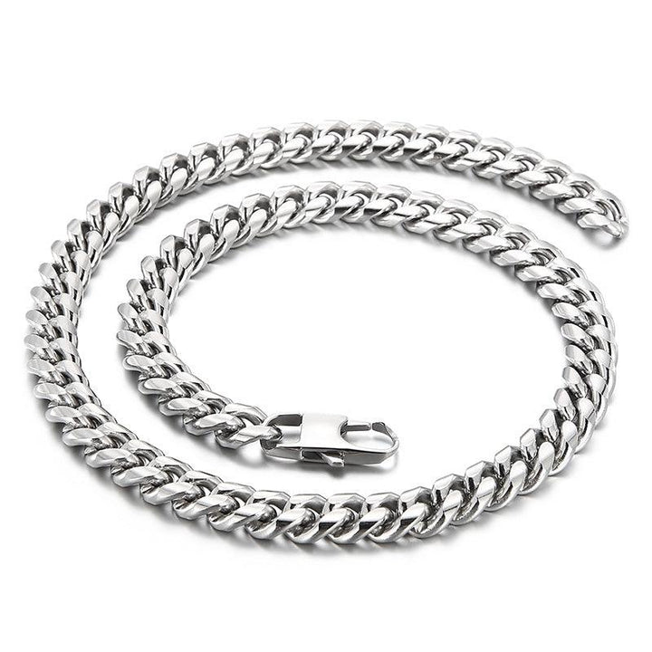 6/8/10mm Stainless Steel Cuban Link Chain Necklace - kalen