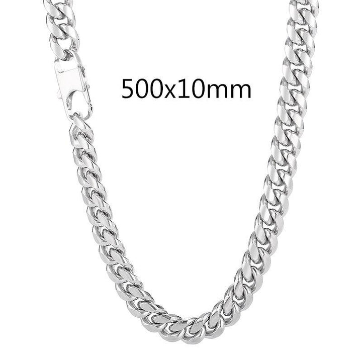 6/8/10mm Stainless Steel Cuban Link Chain Necklace - kalen