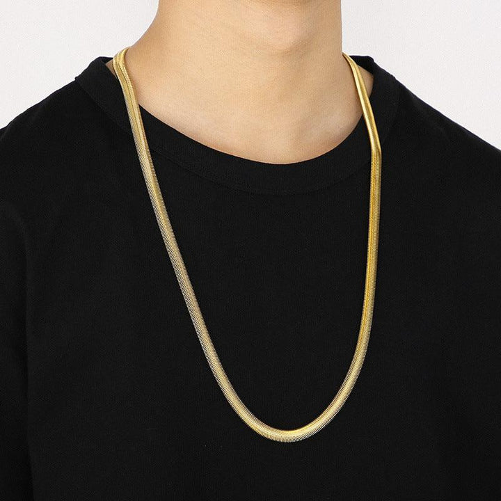 6/8mm Flat Snake Chain Necklace For Men Women - kalen