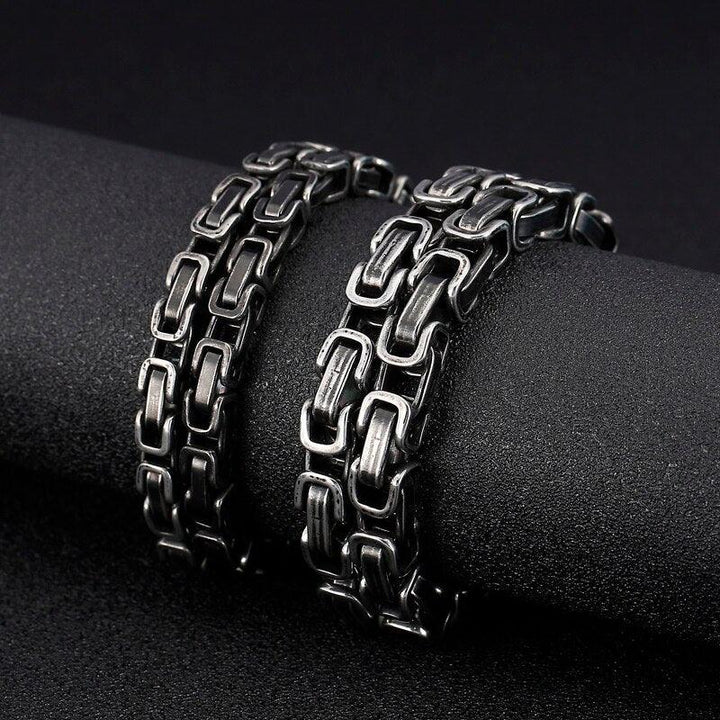 KALEN Stainless Steel 45-76cm Long Chain Necklace Men Women Punk Matte Brushed 8mm Byzantine Chain Choker Necklace Jewelry.