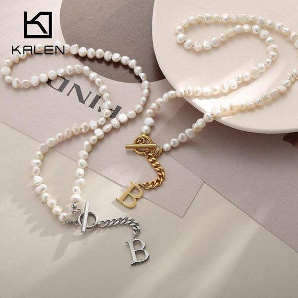 KALEN Personality Big White Shell Pearl Beads Choker Clavicle Chain Necklace For Women Wedding Party Jewelry Collar.