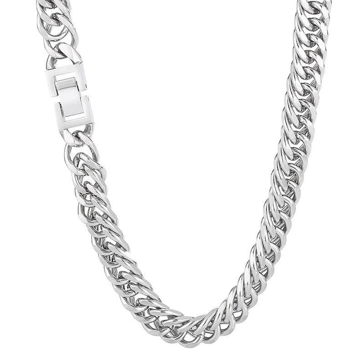 7/8/9.5 Stainless Steel Cuban Chain Necklaces with Square Clasp - kalen