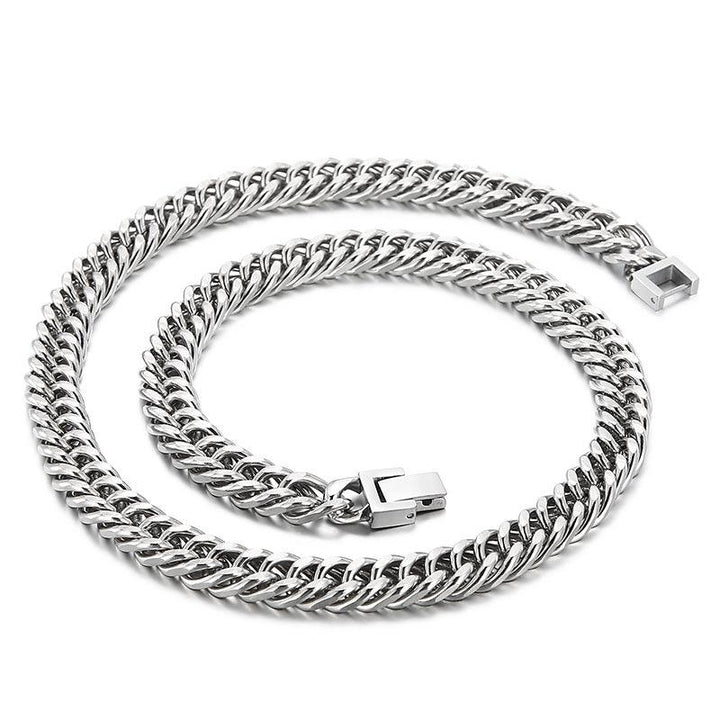 7/8/9.5 Stainless Steel Cuban Chain Necklaces with Square Clasp - kalen