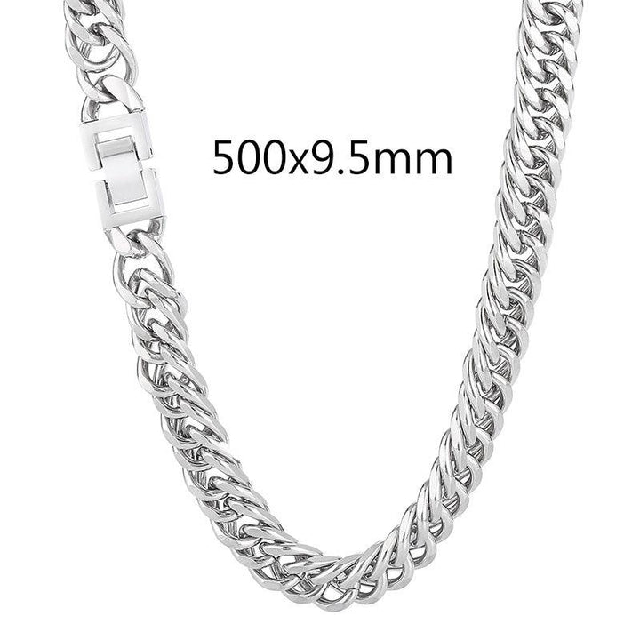 7/8/9.5 Stainless Steel Cuban Chain Necklaces with Square Clasp - kalen