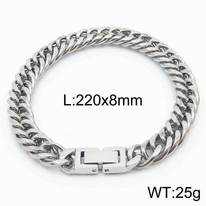 7/8/9.5/10mm Polished Miami Curb Cuban Link Chain Bracelet With Buckle Clap - kalen
