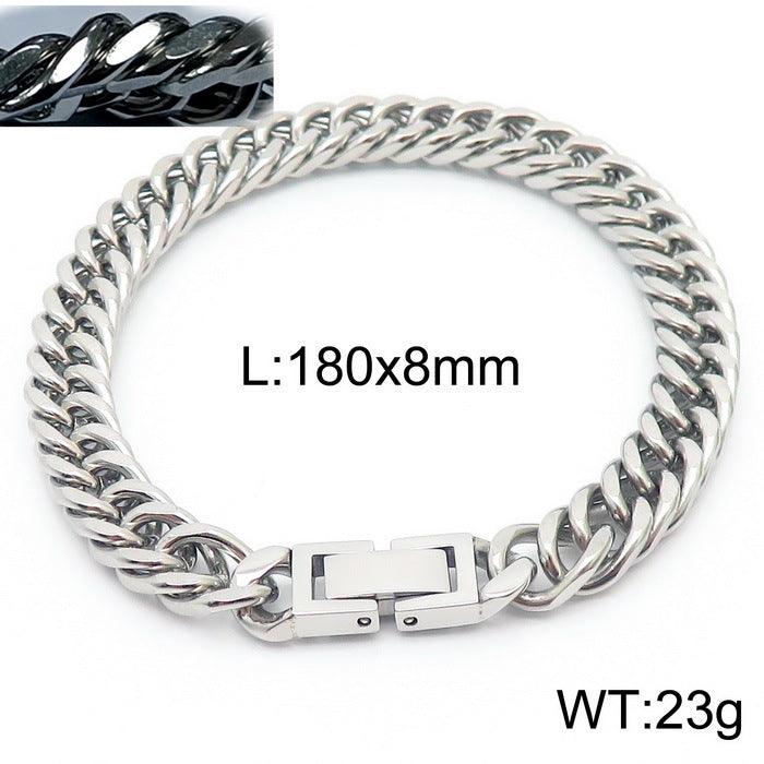 7/8/9.5/10mm Polished Miami Curb Cuban Link Chain Bracelet With Buckle Clap - kalen