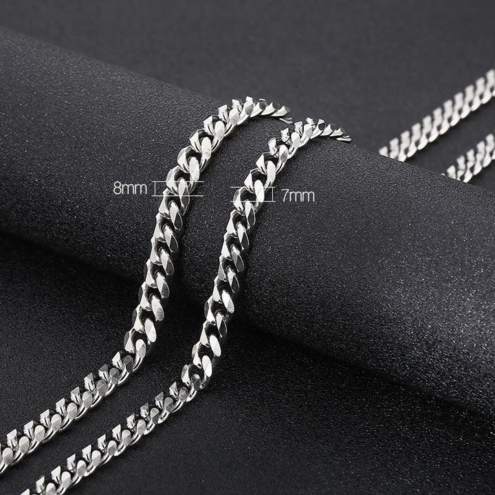 7/8mm Polished 6-Side Cut Curb Cuban Chain Necklace with Buckle Clap - kalen