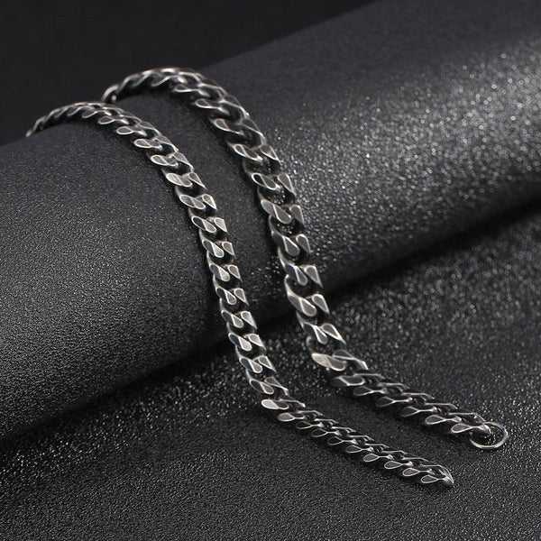 7/9mm 6-Side Cut Curb Cuban Chain Necklace with Lobster Clap - kalen