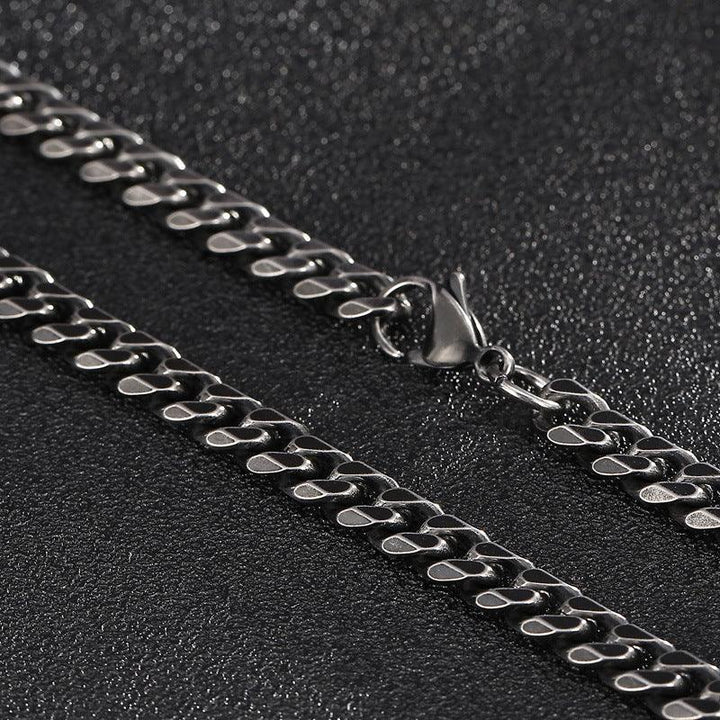 7/9mm 6-Side Cut Curb Cuban Chain Necklace with Lobster Clap - kalen