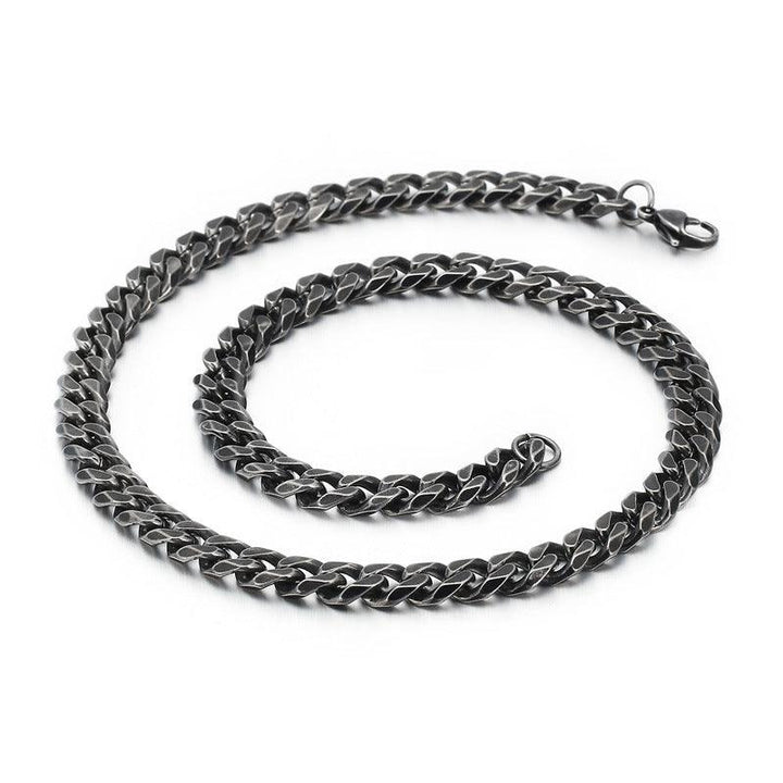 7/9mm 6-Side Cut Curb Cuban Chain Necklace with Lobster Clap - kalen