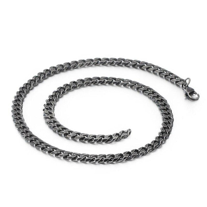 KALEN Stainless Steel 45-76cm Cuban Chain Necklace Men Women Punk Matte Brushed 9mm Chunky Chain Choker Necklace Jewelry.