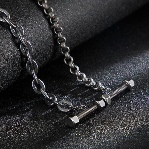 Kalen Cuban Chain Viking Male Necklace Men's Stainless Steel Punk Style Jewelry Gifts.
