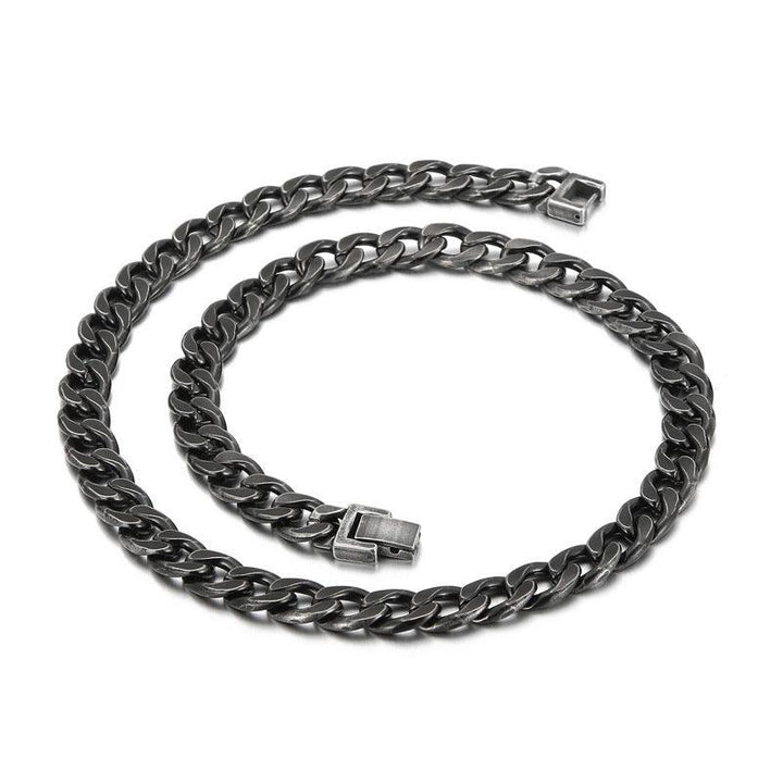 7/9mm Polished Miami 2-Side 4-SIde 6-Side Cut Curb Cuban Fiago Chain Necklace with Lock Buckle - kalen