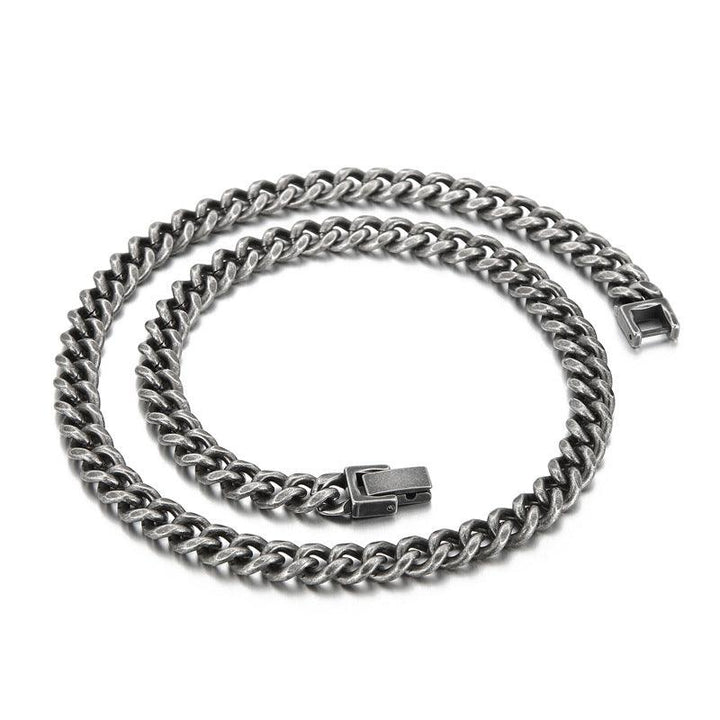 7/9mm Polished Miami 2-Side 4-SIde 6-Side Cut Curb Cuban Fiago Chain Necklace with Lock Buckle - kalen