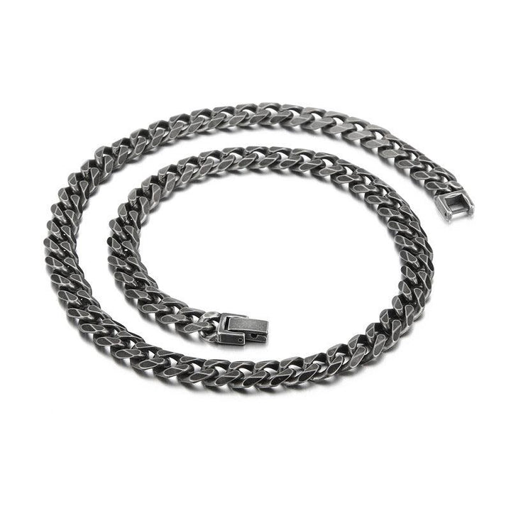 7/9mm Polished Miami 2-Side 4-SIde 6-Side Cut Curb Cuban Fiago Chain Necklace with Lock Buckle - kalen