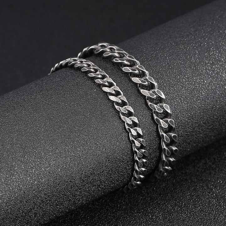 7/9mm Polished Miami 6-Side Cut Curb Cuban Chain Bracelet with Lobster Clap - kalen