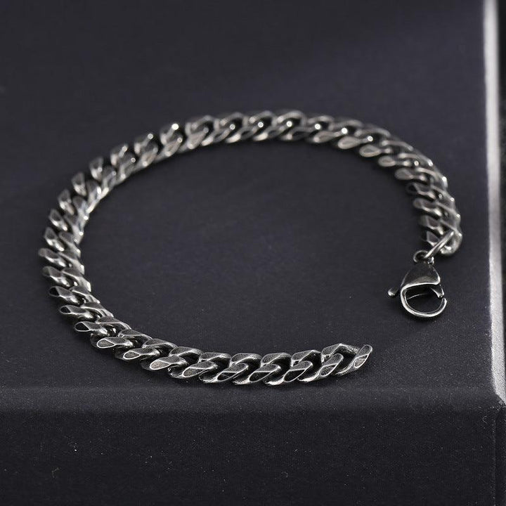 7/9mm Polished Miami 6-Side Cut Curb Cuban Chain Bracelet with Lobster Clap - kalen