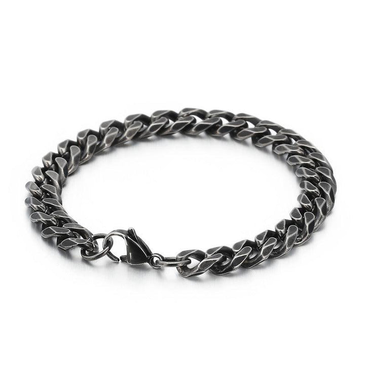 7/9mm Polished Miami 6-Side Cut Curb Cuban Chain Bracelet with Lobster Clap - kalen