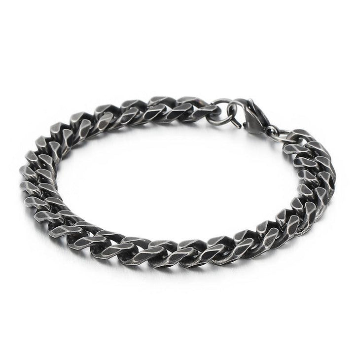 7/9mm Polished Miami 6-Side Cut Curb Cuban Chain Bracelet with Lobster Clap - kalen