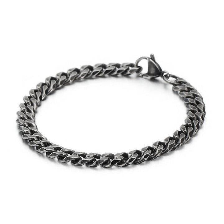 7/9mm Polished Miami 6-Side Cut Curb Cuban Chain Bracelet with Lobster Clap - kalen