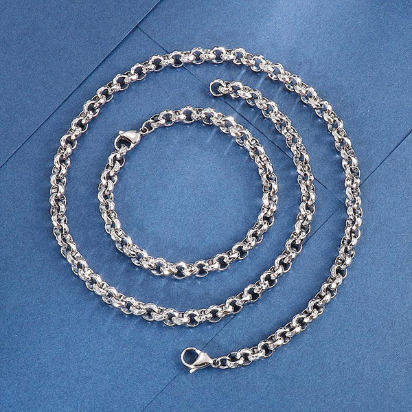 7/9mm Stainless Steel Faceted Cutting Rouned Box Link Chain Necklace - kalen