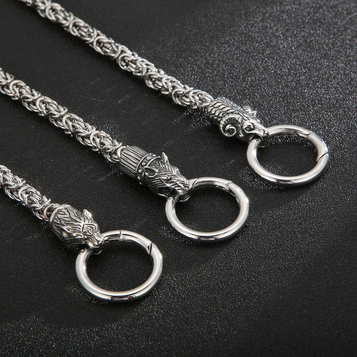 Kalen Vintage Animal Collection Chain Necklace With Pendant Viking Werewolf Punk Stainless Steel Jewelry.