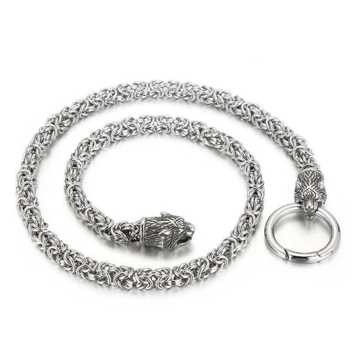 Kalen Vintage Animal Collection Chain Necklace With Pendant Viking Werewolf Punk Stainless Steel Jewelry.