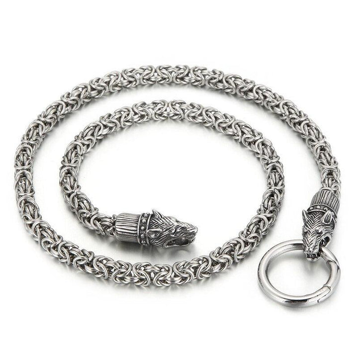 Kalen Vintage Animal Collection Chain Necklace With Pendant Viking Werewolf Punk Stainless Steel Jewelry.