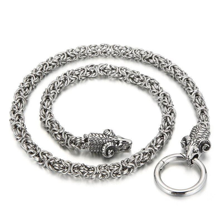 Kalen Vintage Animal Collection Chain Necklace With Pendant Viking Werewolf Punk Stainless Steel Jewelry.