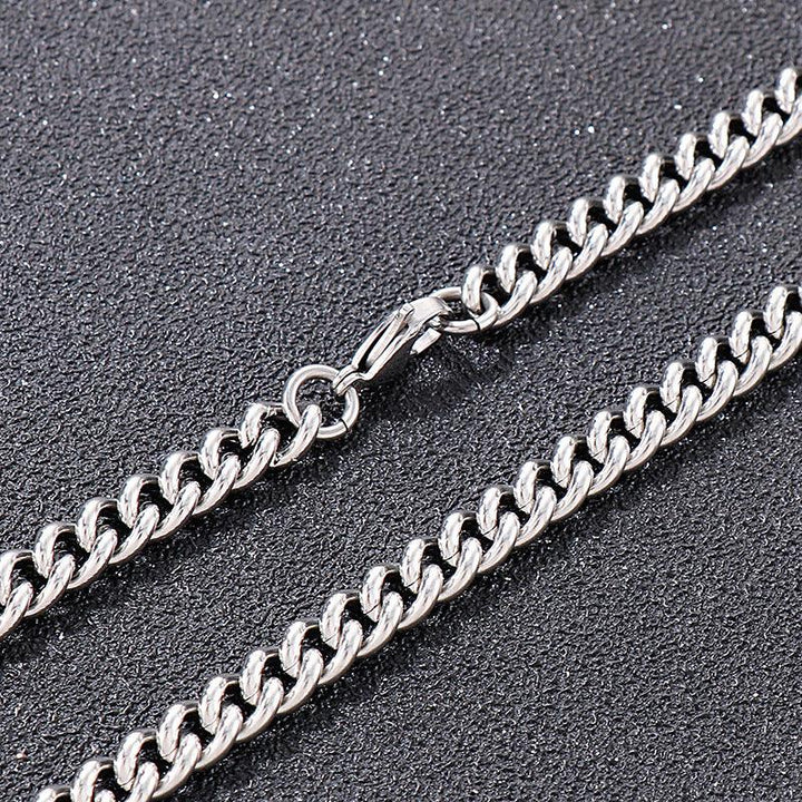 7mm Cuban Link Chain Bracelet Necklace With Lobster Clap - kalen