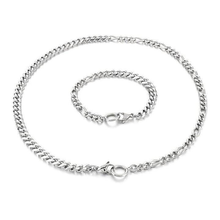 7mm Polished 6-Side Cut Curb Cuban Chain Bracelet Necklace with Lobster Clap - kalen