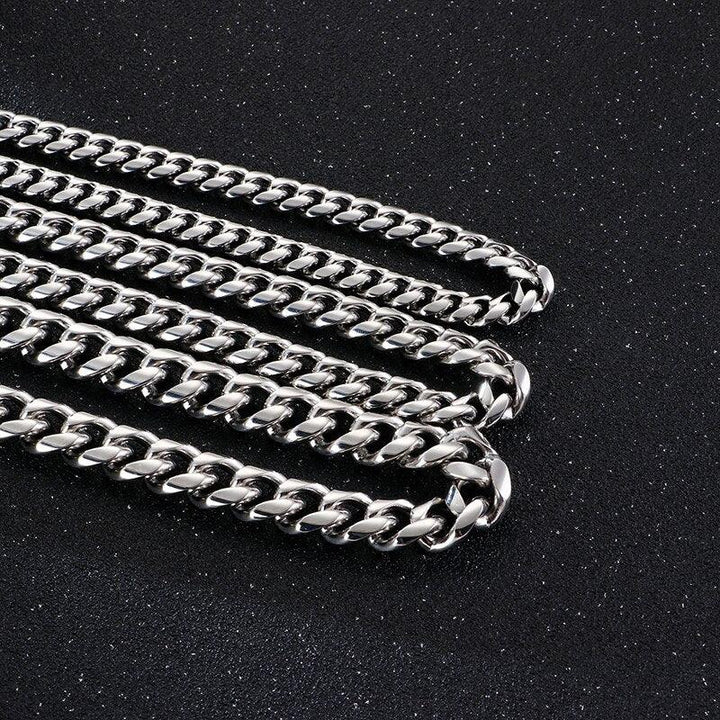 KALEN 8/9/10/13mm Chunky Cuban Chain 45-65cm Long Link Necklace Men Stainless Steel  Choker Jewelry Accessories.