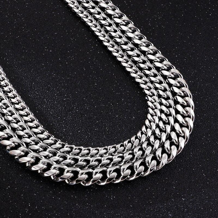 KALEN 8/9/10/13mm Chunky Cuban Chain 45-65cm Long Link Necklace Men Stainless Steel  Choker Jewelry Accessories.