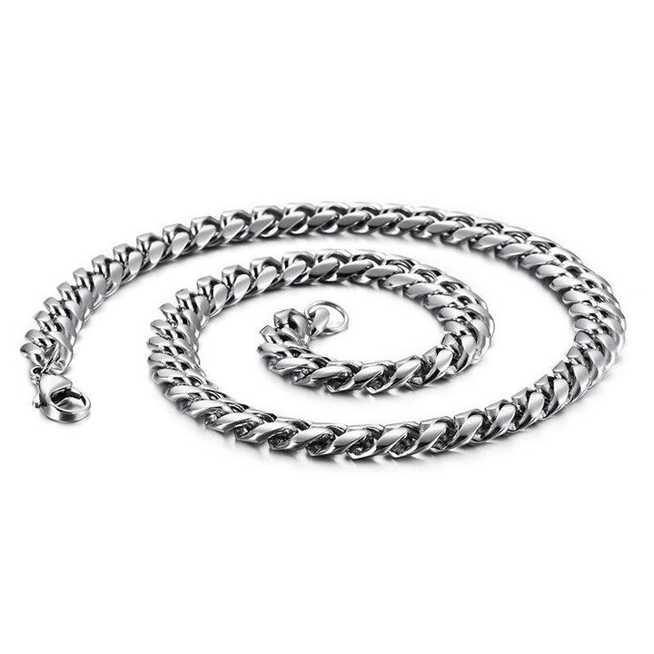 KALEN 8/9/10/13mm Chunky Cuban Chain 45-65cm Long Link Necklace Men Stainless Steel  Choker Jewelry Accessories.