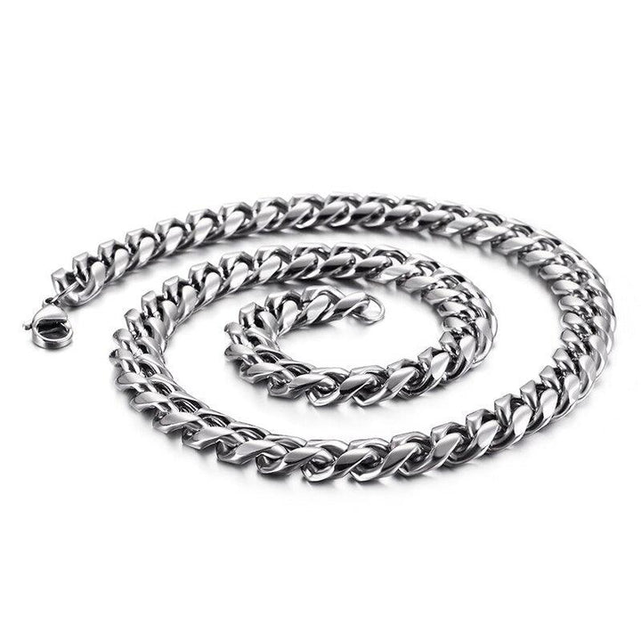 KALEN 8/9/10/13mm Chunky Cuban Chain 45-65cm Long Link Necklace Men Stainless Steel  Choker Jewelry Accessories.