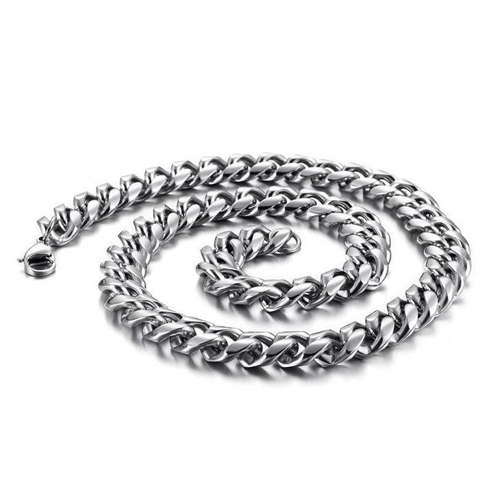 KALEN 8/9/10/13mm Chunky Cuban Chain 45-65cm Long Link Necklace Men Stainless Steel  Choker Jewelry Accessories.