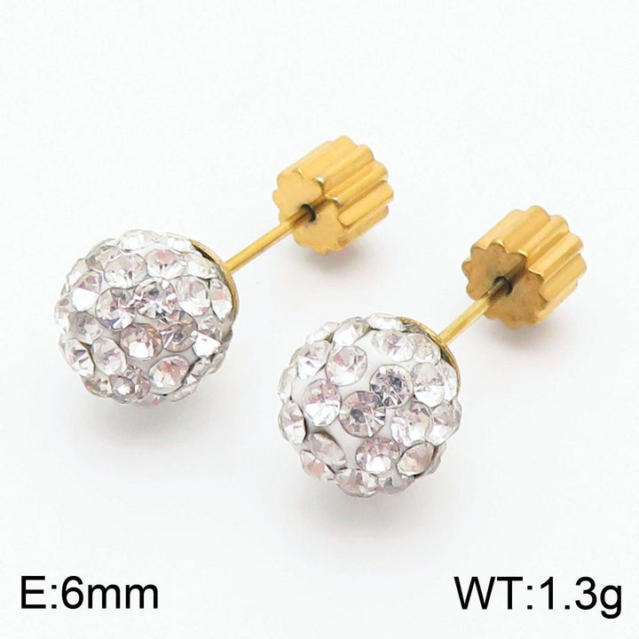 8mm Clay Zircon Ball Stub Earrings - kalen