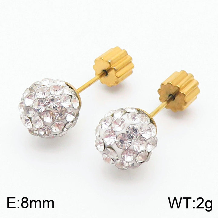 8mm Clay Zircon Ball Stub Earrings - kalen