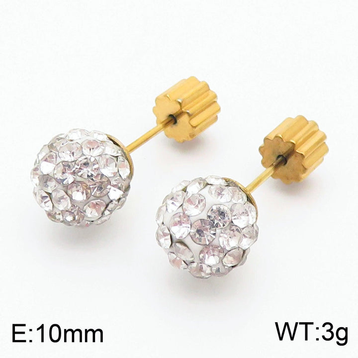 8mm Clay Zircon Ball Stub Earrings - kalen