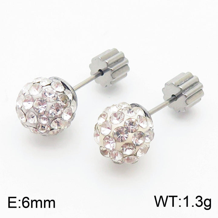 8mm Clay Zircon Ball Stub Earrings - kalen