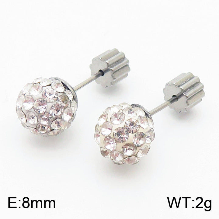 8mm Clay Zircon Ball Stub Earrings - kalen